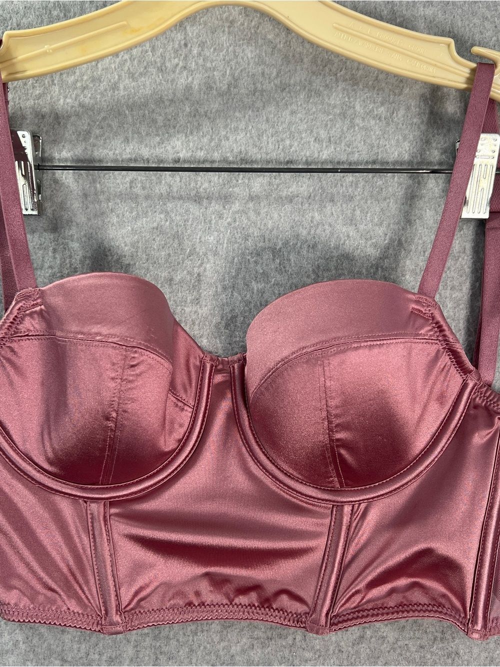 Target Rose Pink Satin Longline Bustier Bra